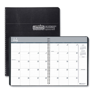 House of Doolittle™ 14-month Recycled Ruled Monthly Planner, 11 X 8.5, Black Cover, 14-month (july To Aug): 2021 To 2022 freeshipping - TVN Wholesale